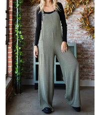 Vanilla Monkey - Solid Rib Overall Jumpsuit
