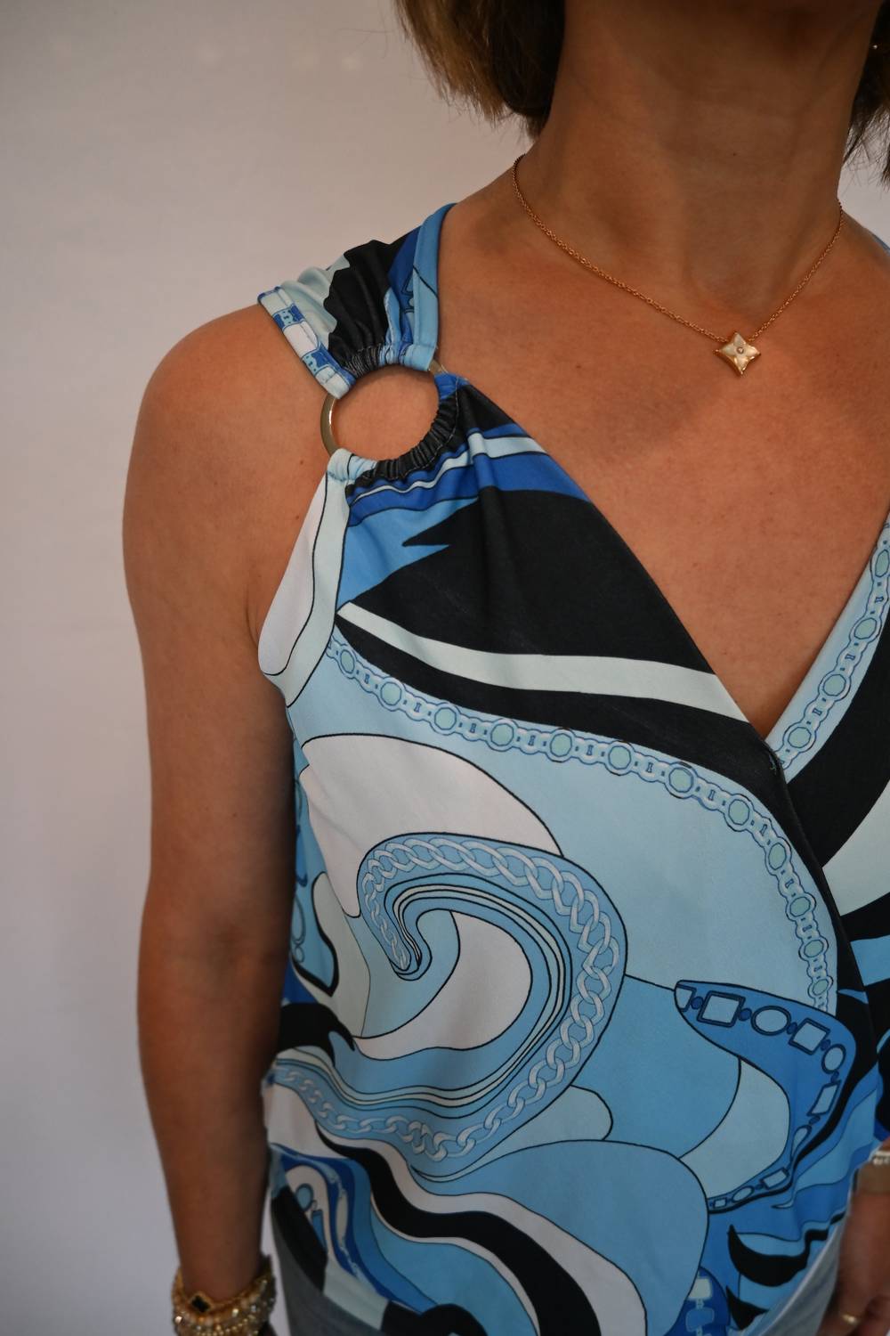 Vava - Cirque Sleeveless Top Blouse - blouses - blue - clothing