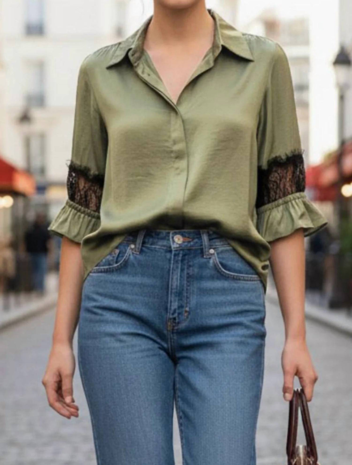 Vava - Lace Insert Blouse