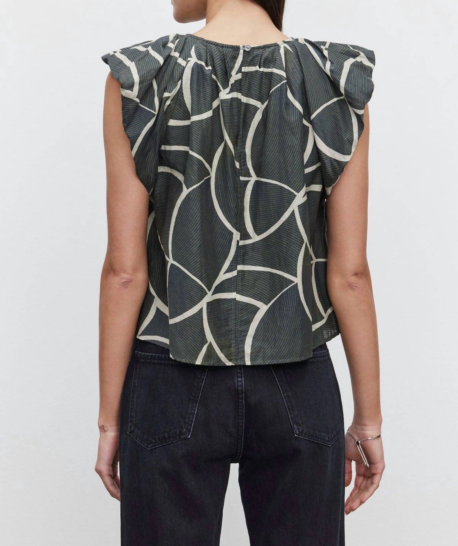 Velvet By Graham & Spencer - Camille Printed Silk Cotton Voile Top - blouses - clothing - cotton - blend