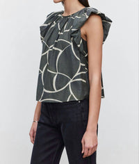 Velvet By Graham & Spencer - Camille Printed Silk Cotton Voile Top - blouses - clothing - cotton - blend