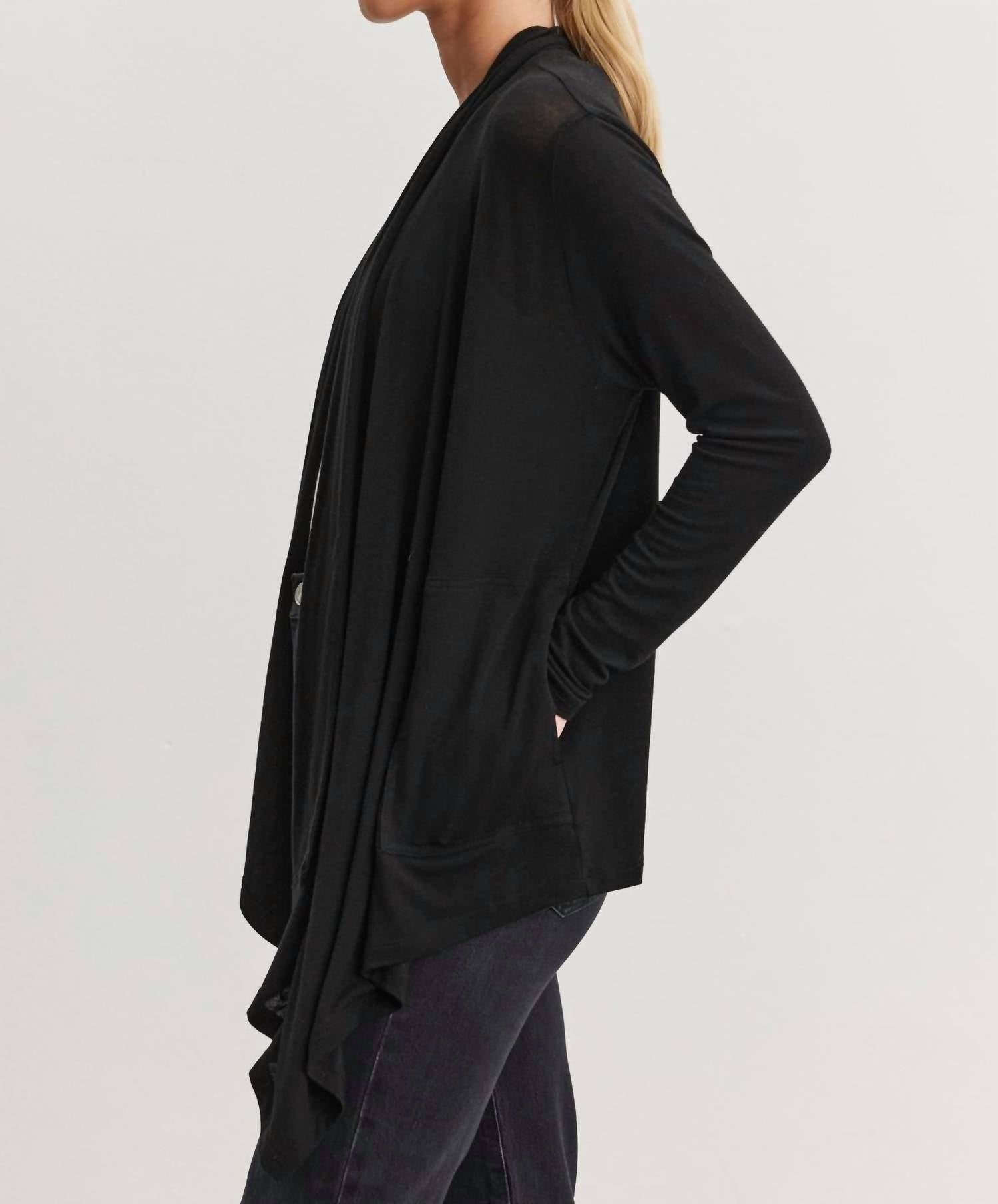 Velvet By Graham & Spencer - Hermela Cardigan - black - cardigans - clothing