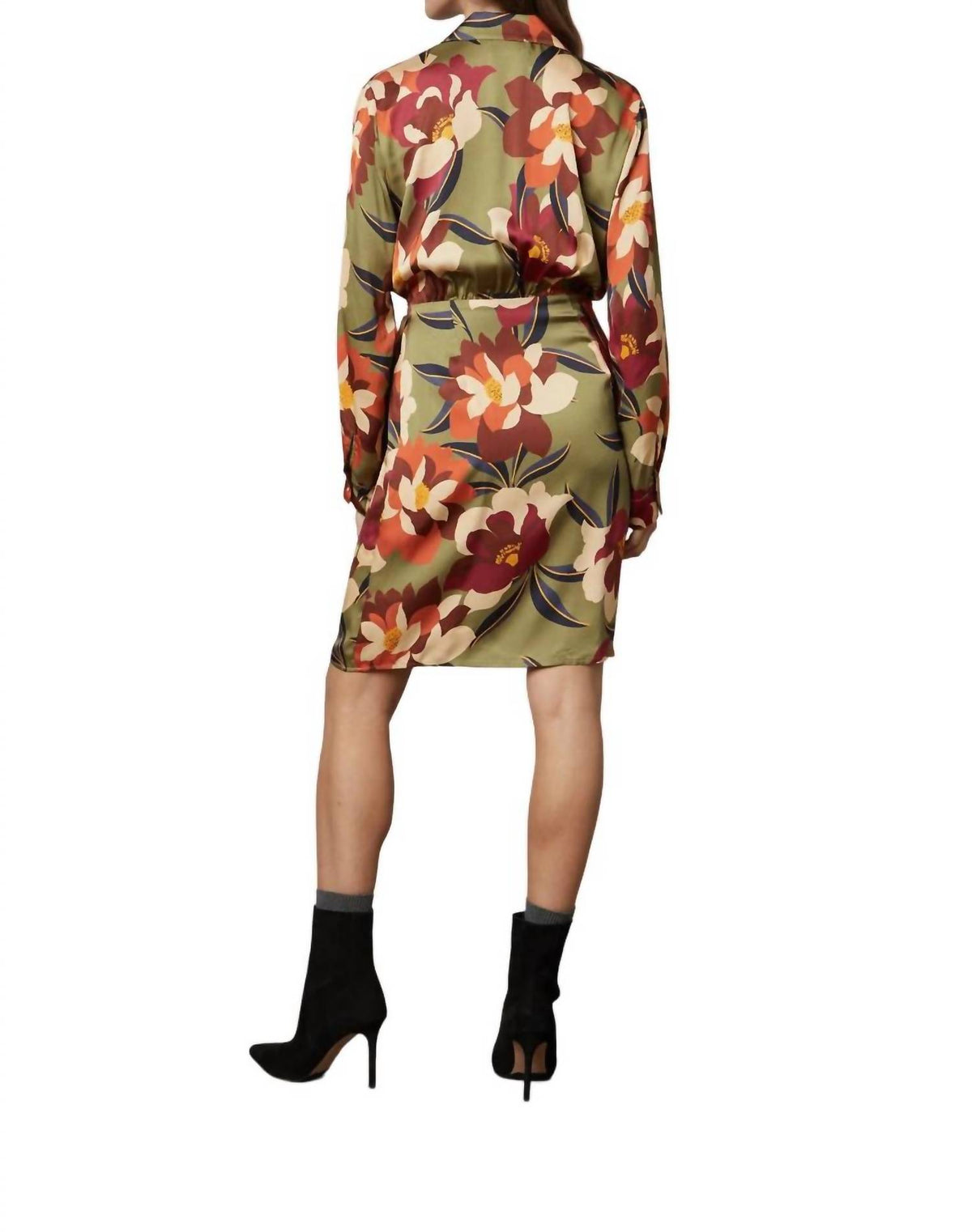 Janey Printed Satin Dress