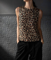 Velvet By Graham & Spencer - Yves Leopard Sequin Tank