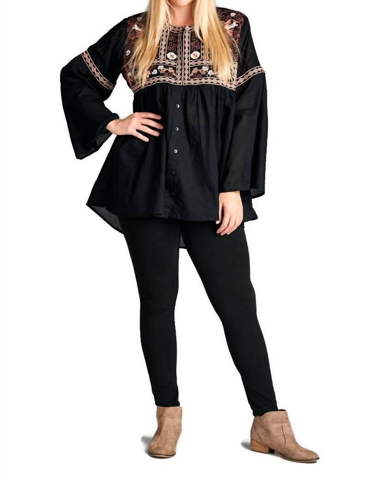 Velzera - Button Down Embroidered Shirt