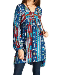 Velzera - Geometric V-neck Mini Dress