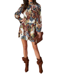 Venti6 - Sofia Paisley Open Back Dress