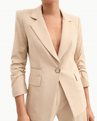 Veronica Beard - Battista Dickey Blazer Jacket - beige - blazers - clothing