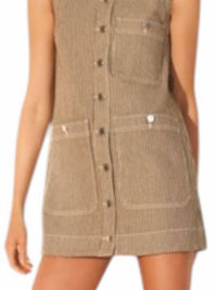 Veronica Beard - Button Front Mini Dress - brown - clothing - dresses