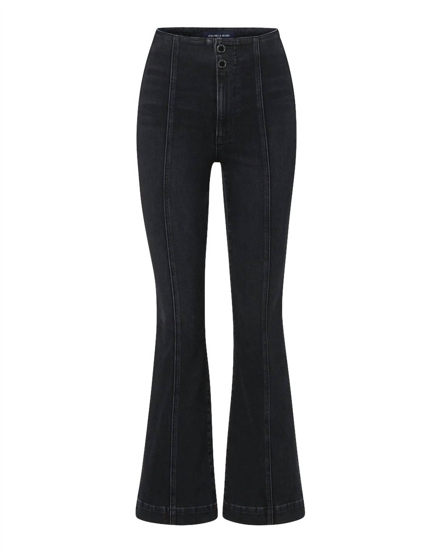 Veronica Beard - Carson Ankle Flare Jeans - black - clothing - cotton - blend