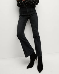 Veronica Beard - Carson Ankle Flare Jeans - black - clothing - cotton - blend