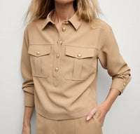 Veronica Beard - Colvin Top - blouses - brown - clothing