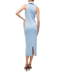 Veronica Beard - Darien Polo Collar Midi Dress - blue - clothing - cotton - blend