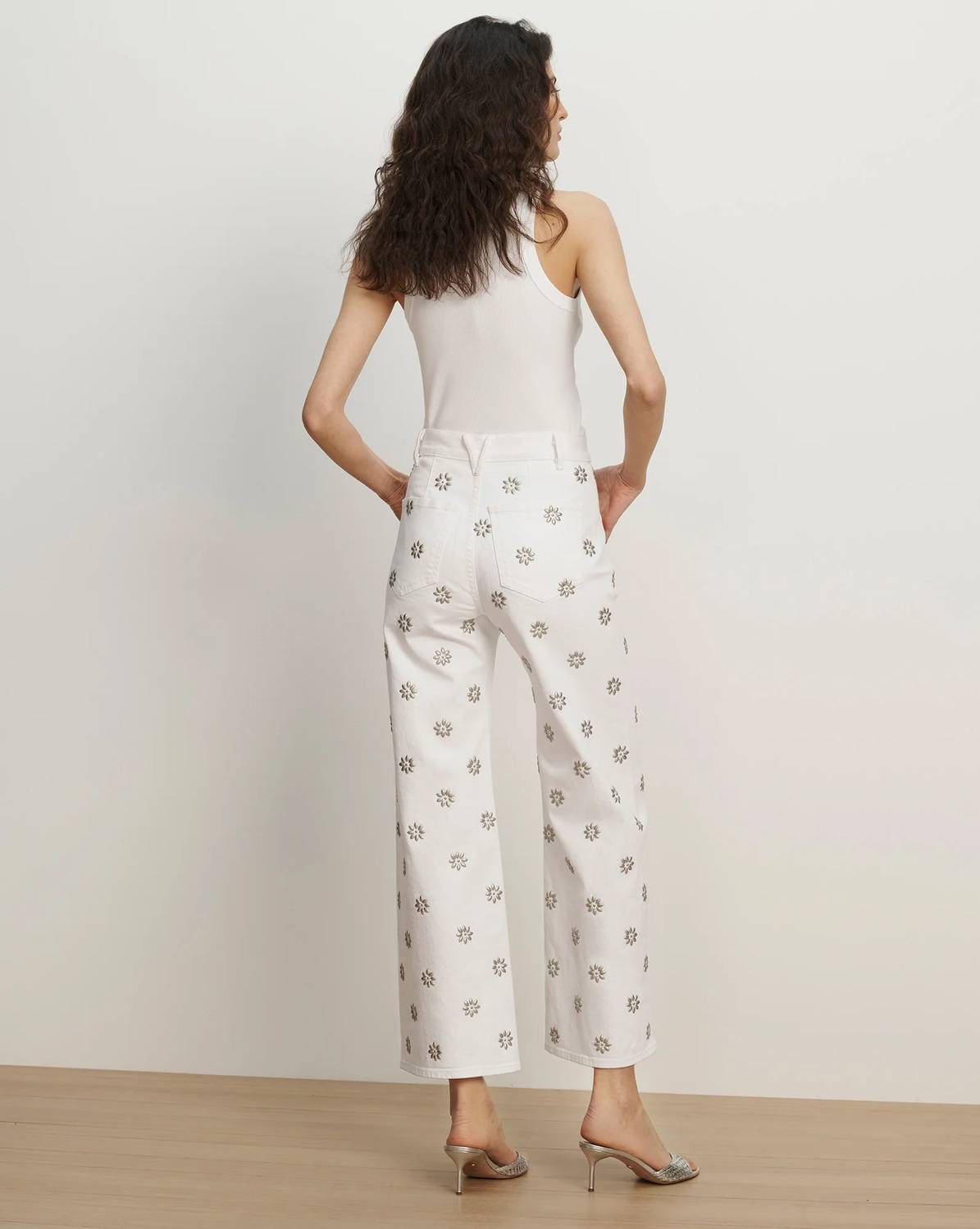 Veronica Beard - Grant Studded Wide Leg Jeans