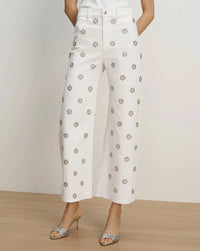 Veronica Beard - Grant Studded Wide Leg Jeans
