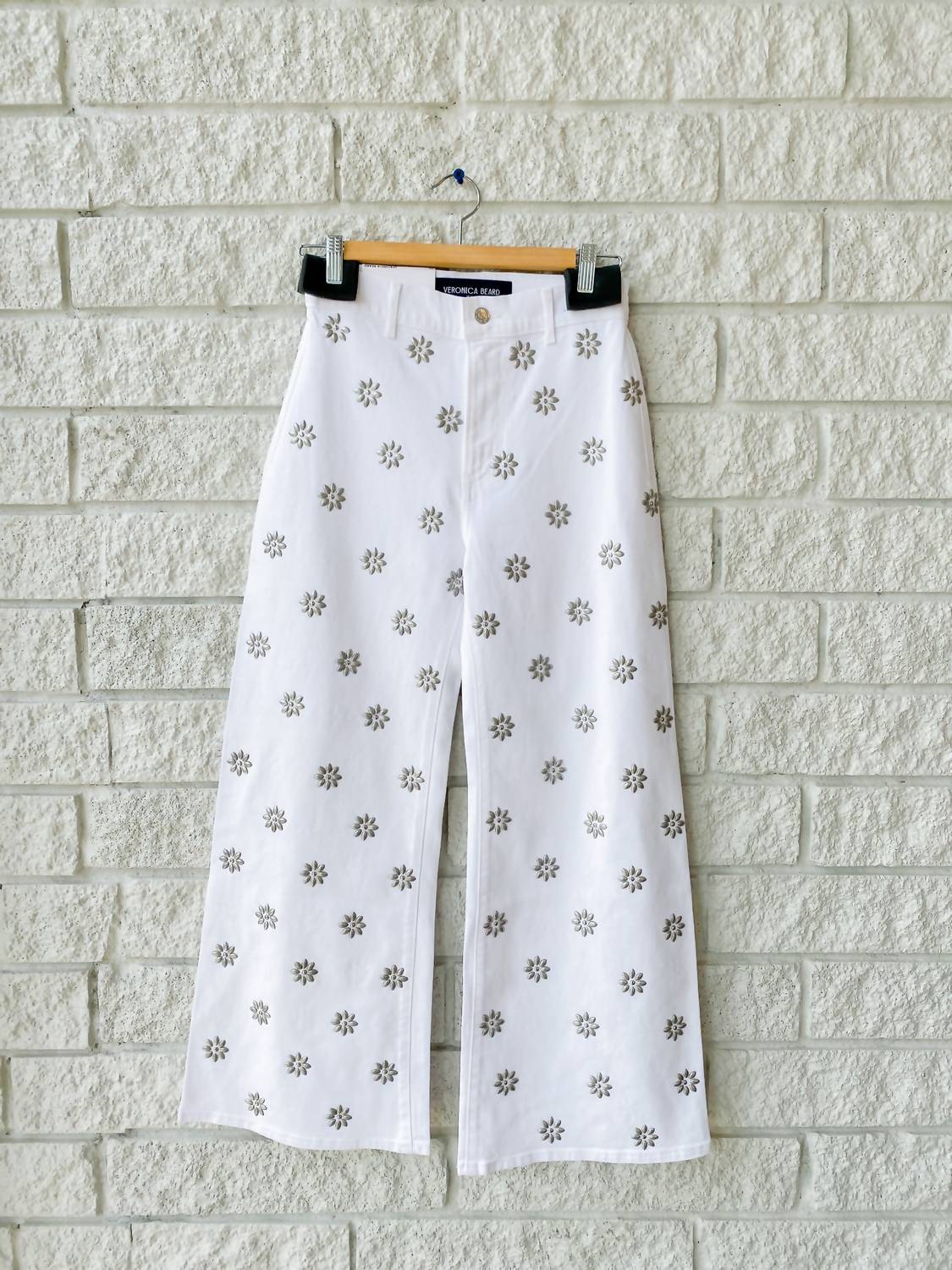 Veronica Beard - Grant Studded Wide Leg Jeans