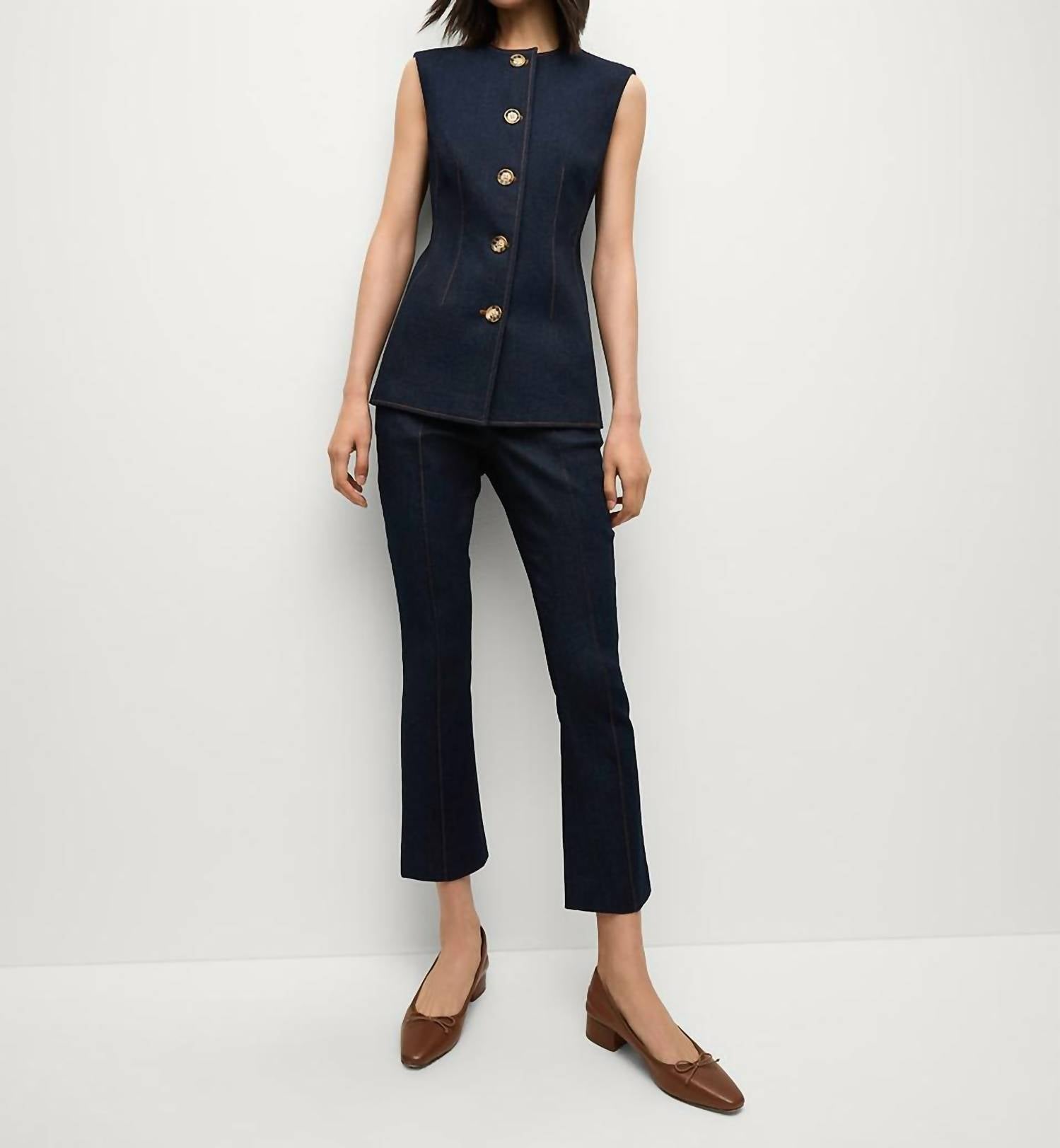 Veronica Beard - Jessup Vest - blue - clothing - cotton - blend