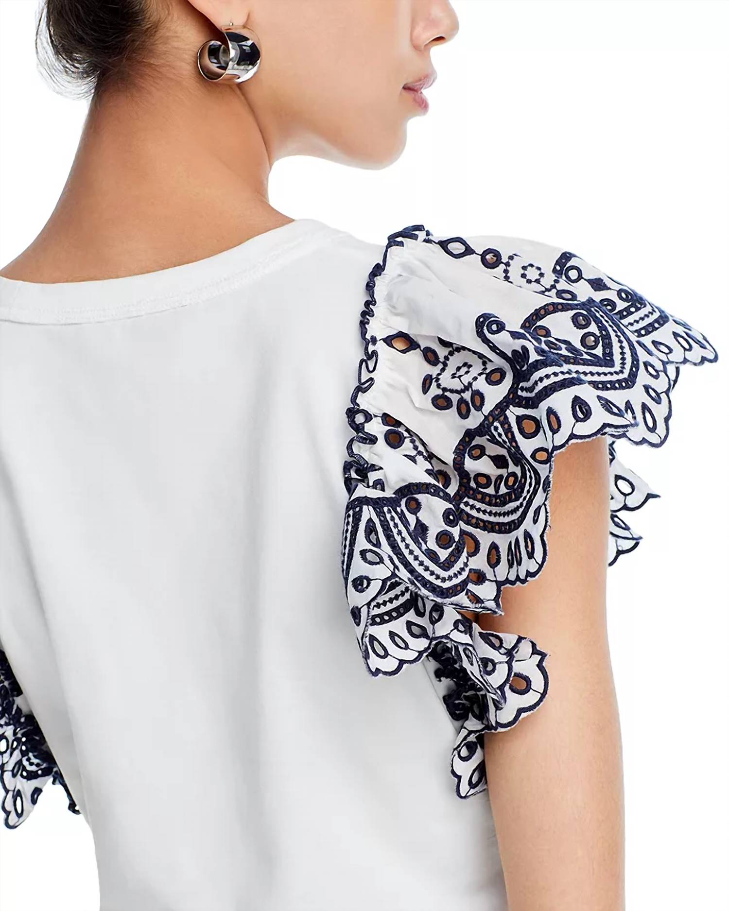 Veronica Beard - Julianka Flutter Sleeve Top - blouses - clothing - cotton