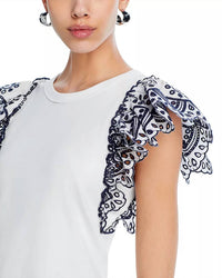 Veronica Beard - Julianka Flutter Sleeve Top - blouses - clothing - cotton