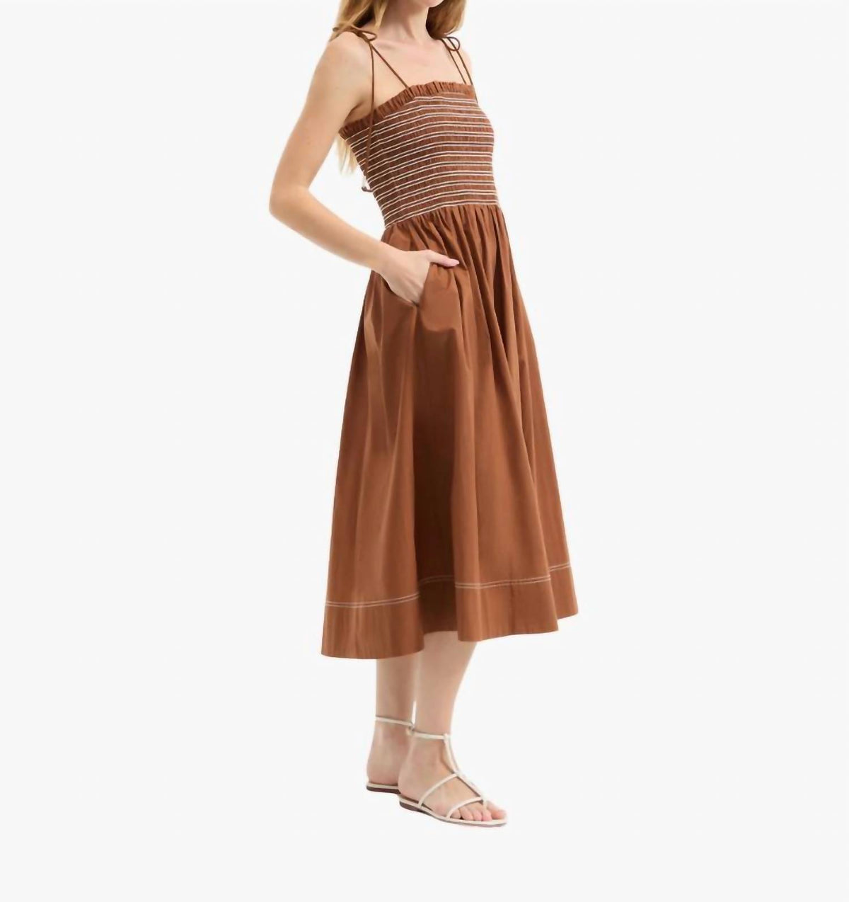 Veronica Beard - Kaela Smocked Midi Dress