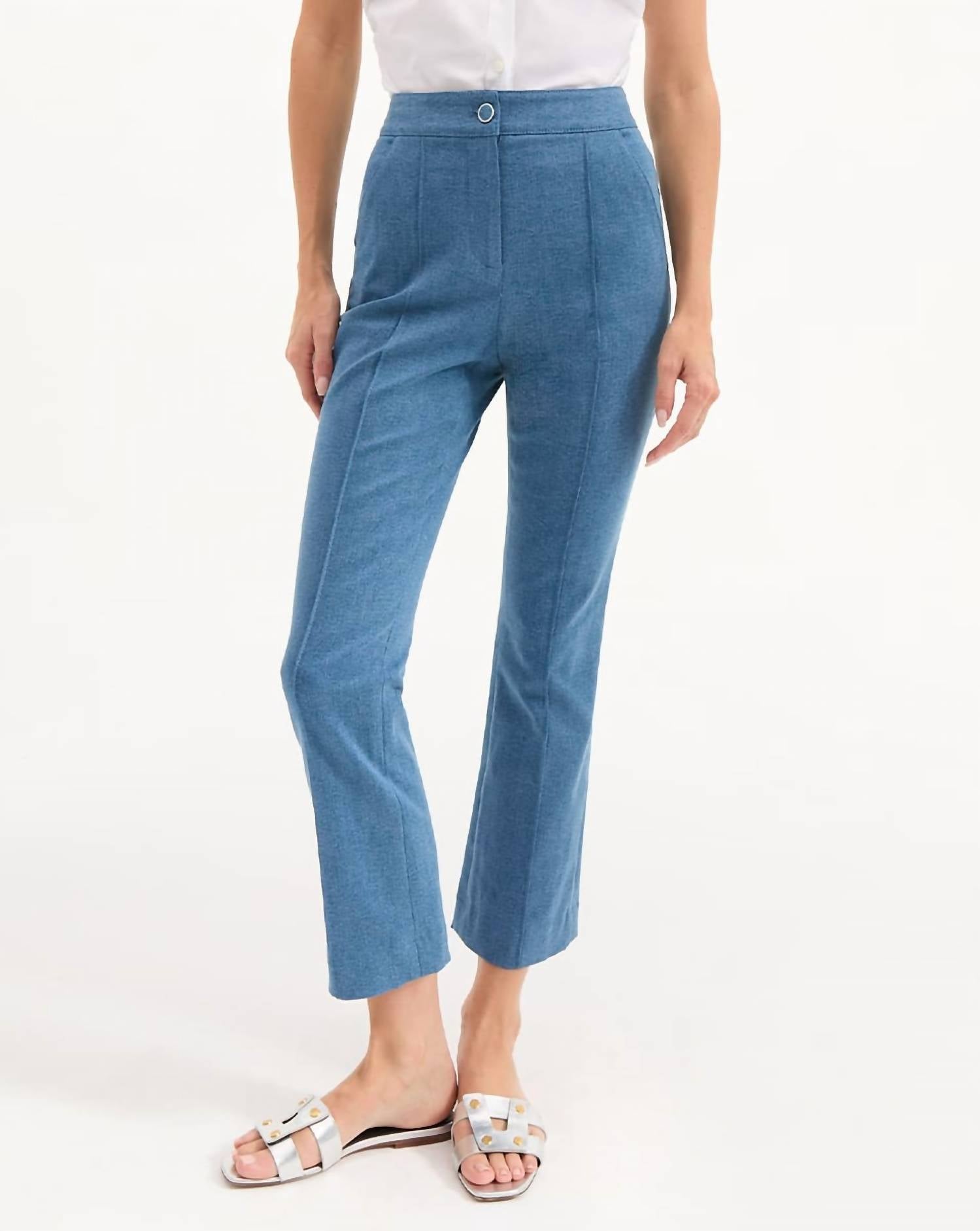 Veronica Beard - Kimra Pant - ankle - blue - clothing