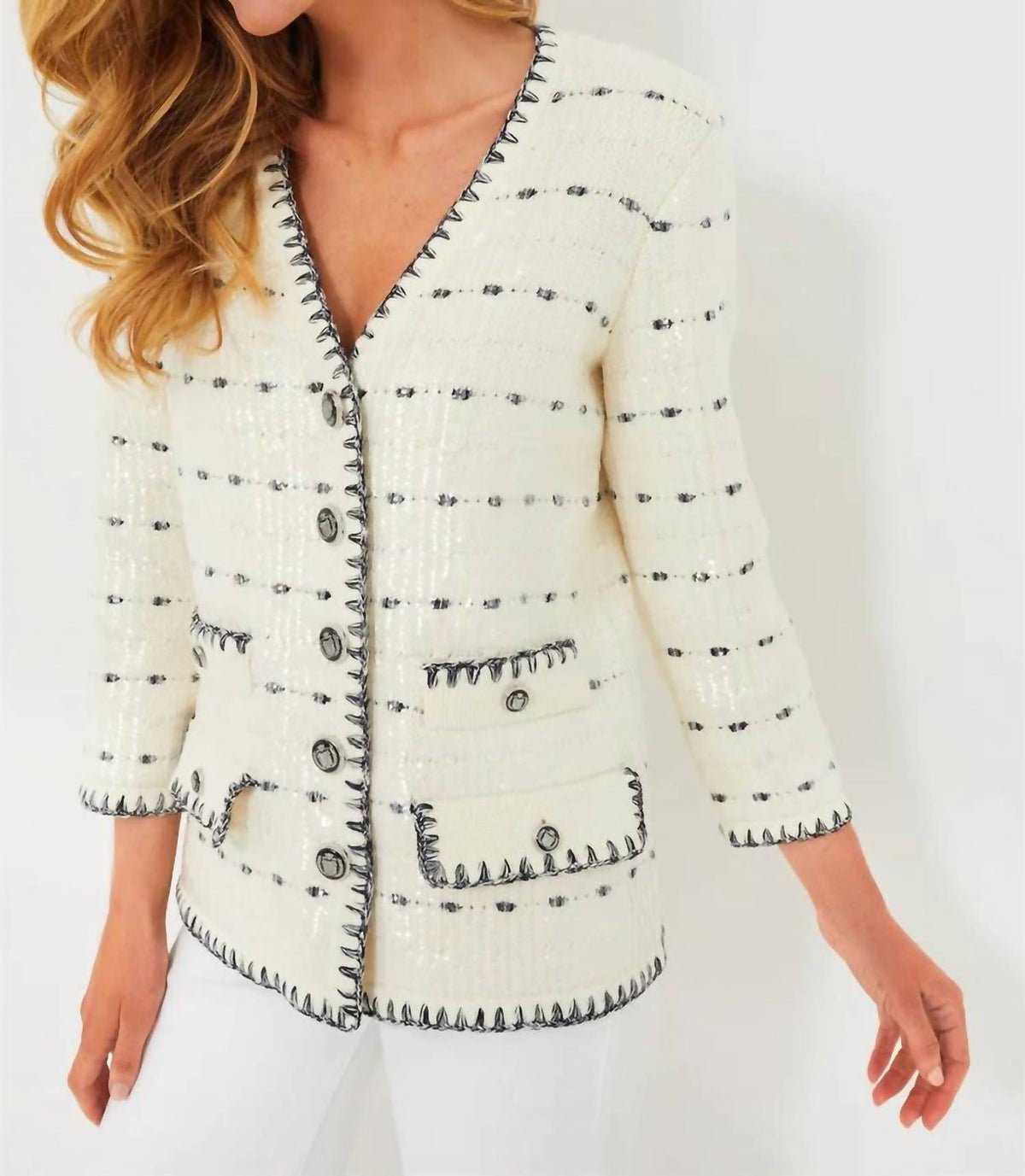 Veronica Beard - KNIT JACKET WITH SEQUIN