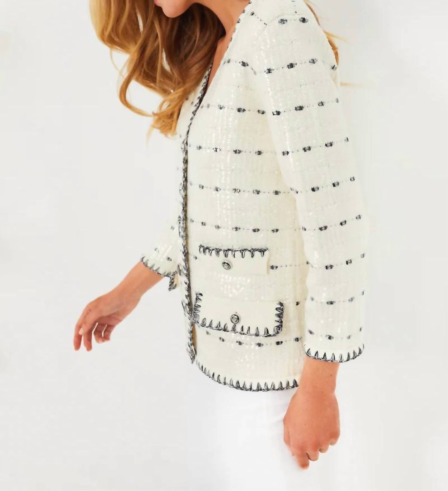 Veronica Beard - KNIT JACKET WITH SEQUIN - blazers - clothing - jackets