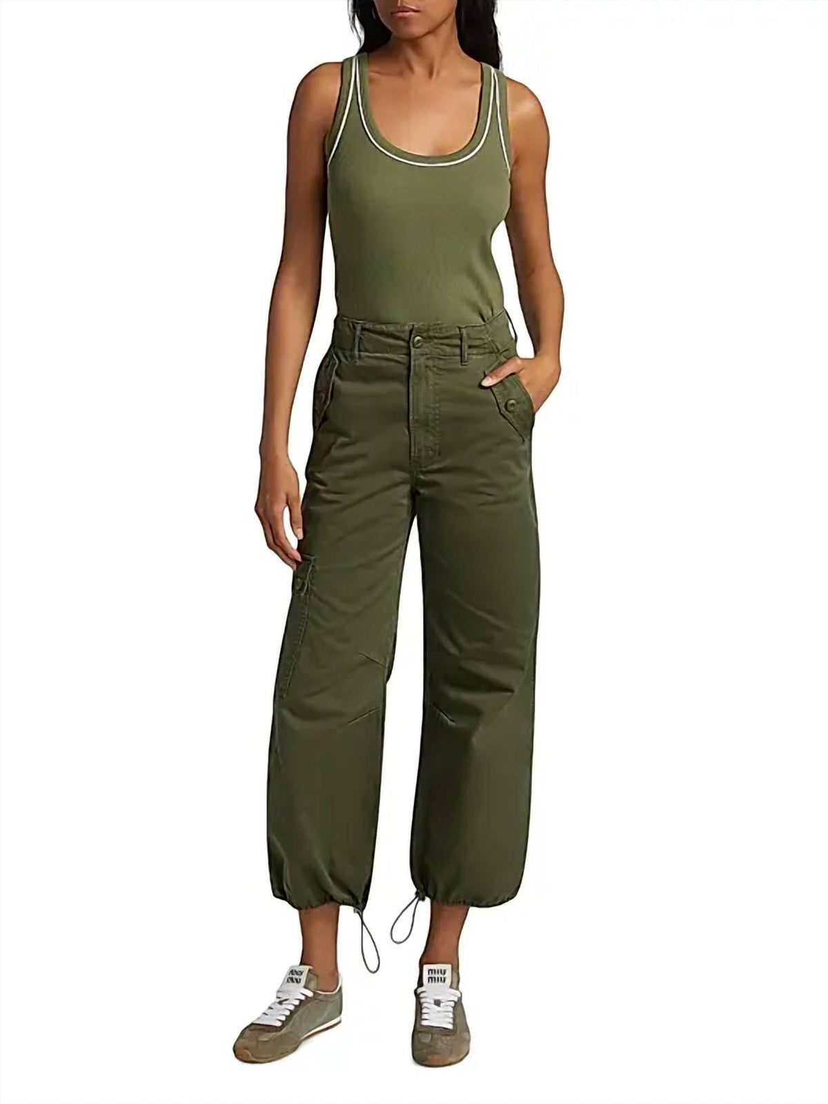 Veronica Beard - Mandy Cotton Crop Parachute Pants