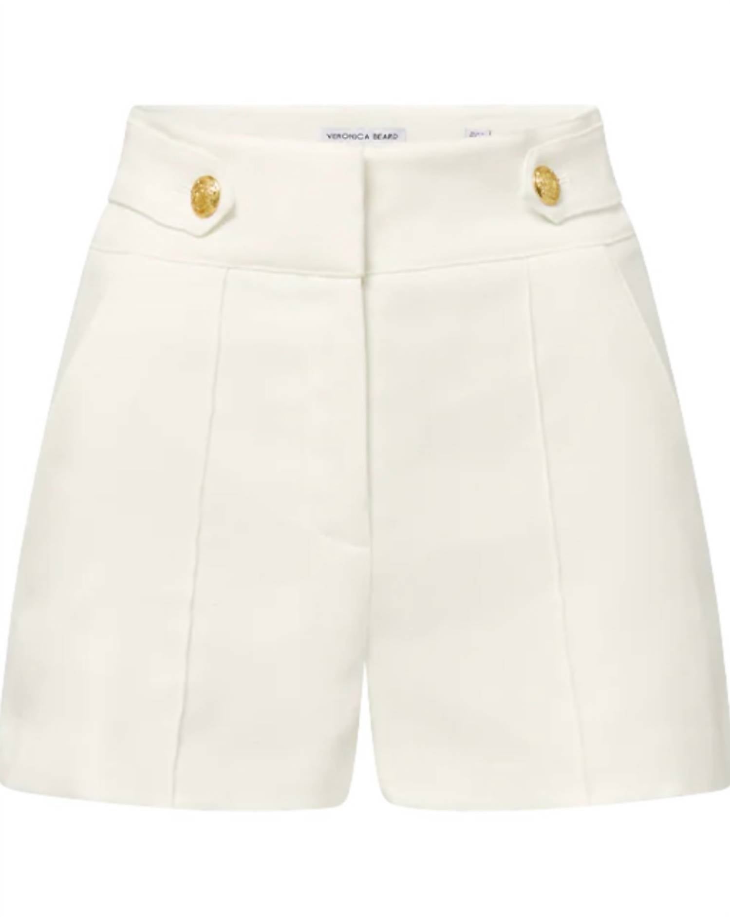 Veronica Beard - Runo Linen Short - clothing - high - waist - linen - blend