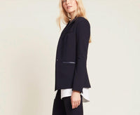 Veronica Beard - Scuba Button Jacket - blue - casual - jacket - clothing
