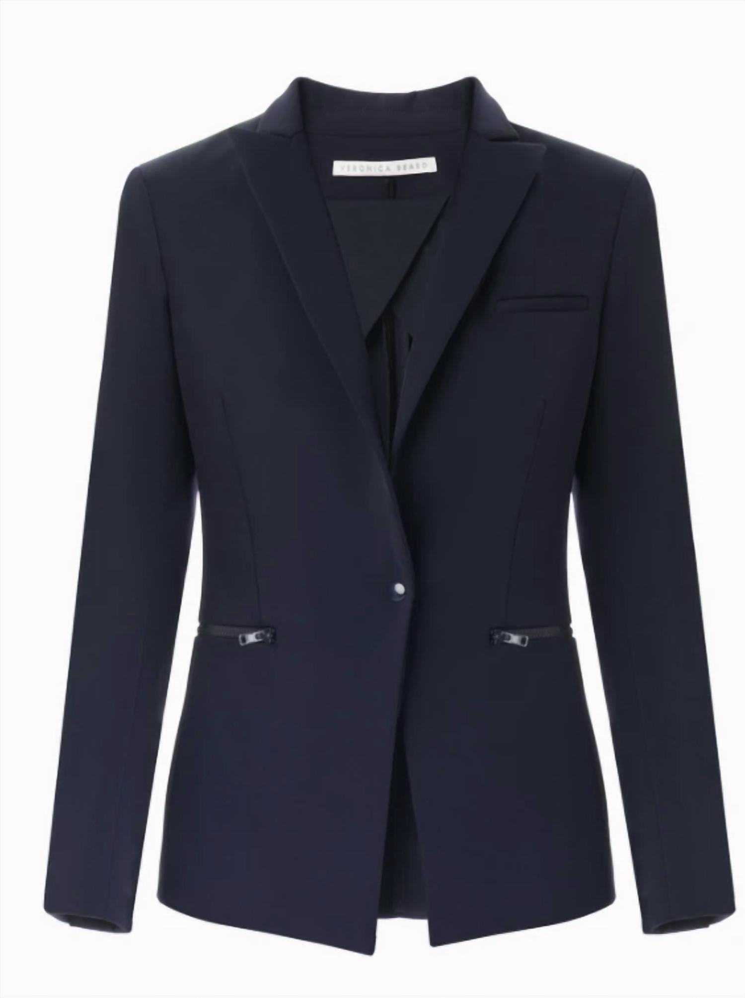 Veronica Beard - Scuba Button Jacket - blue - casual - jacket - clothing