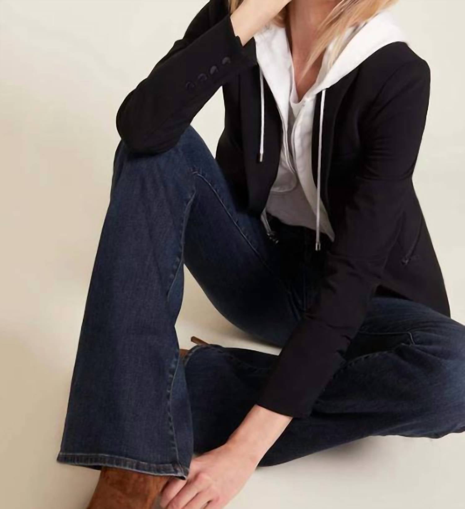 Veronica Beard - Scuba Button Jacket - blue - casual - jacket - clothing