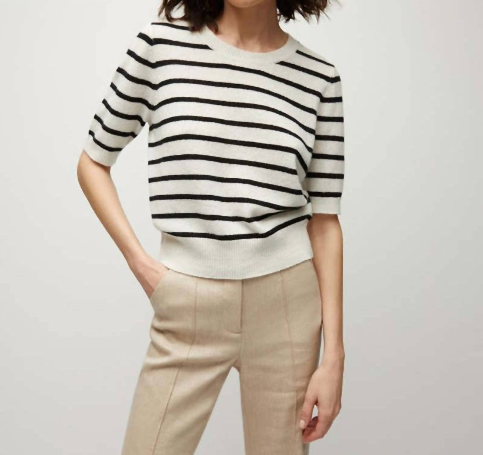 Veronica Beard - SHANA CASHMERE SWEATER - cashmere - clothing - crew