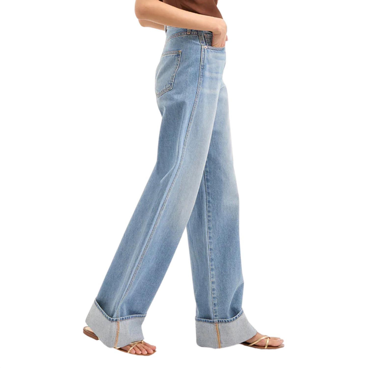 Veronica Beard - Taylor Cuffed Wide-leg Jeans