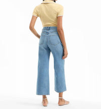 Veronica Beard - Taylor Scalloped Cropped Wide Leg Jean