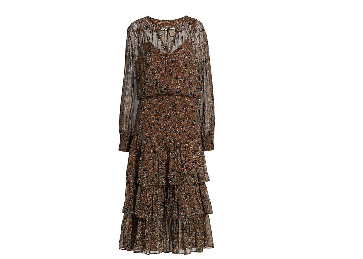 Veronica Beard - Tunis Long Sleeve Layered Midi Dress