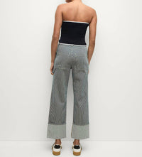 Veronica Beard - Valley Knit Strapless Top - blue - clothing - cotton - blend