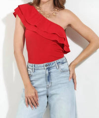Veronica M - Ity Ruffle One Shoulder Top