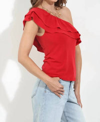 Veronica M - Ity Ruffle One Shoulder Top