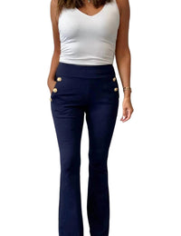 Veronica M - Ponte Pants With Gold Buttons