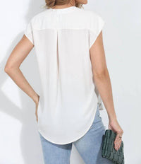 Veronica M - Woven Dolman Tee