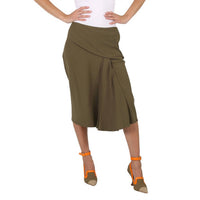 Versace - Caramel Draped Midi Skirt