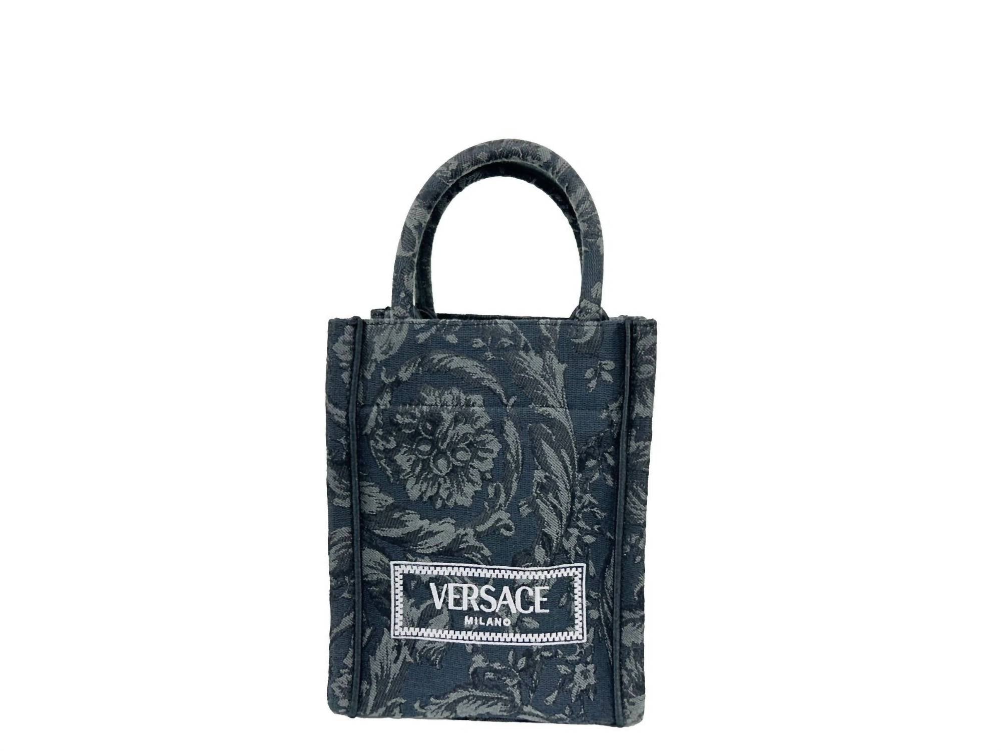 Versace - Women's Barocco Mini Top Handle Crossbody Bag - bags - black - canvas