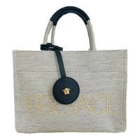 Versace - Women's Canvas Studded Logo Mini Tote Bag