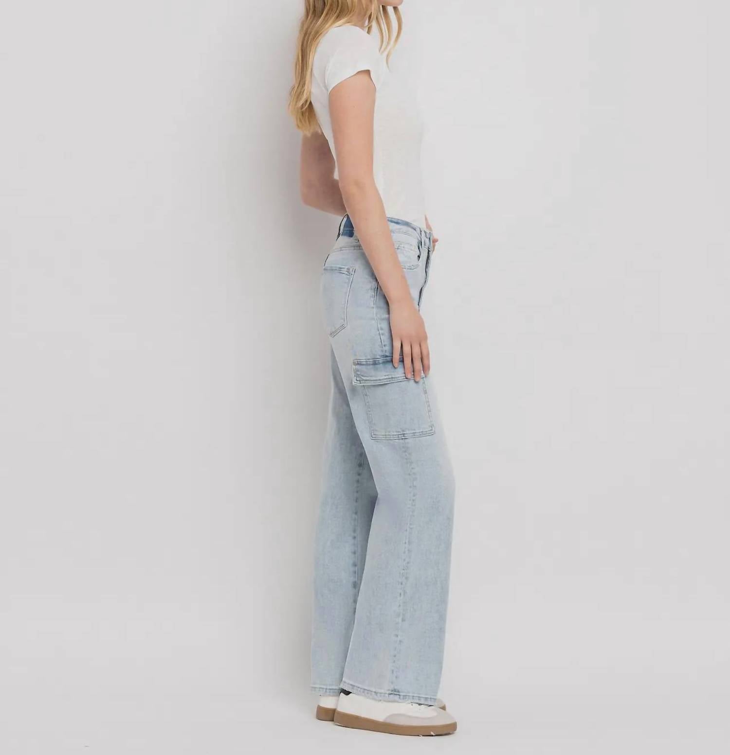 Vervet By Flying Monkey - 90’s Vintage Cargo Jeans - blue - clothing - cotton - blend