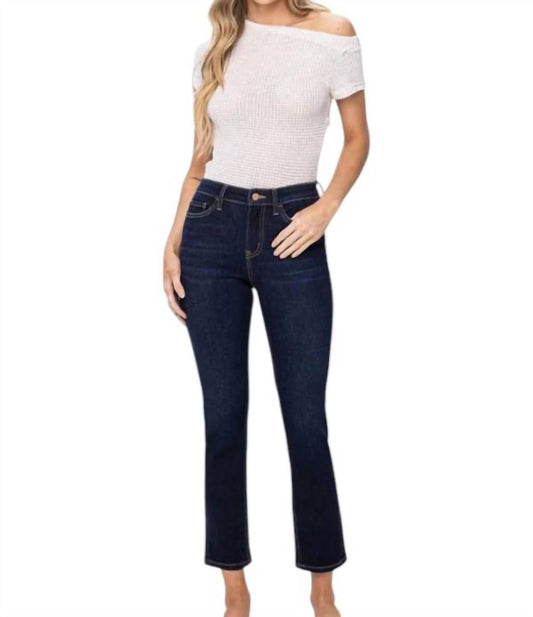 Vervet By Flying Monkey - Brea Ankle Slim Straight Jeans - Plus - ankle - blue - clothing