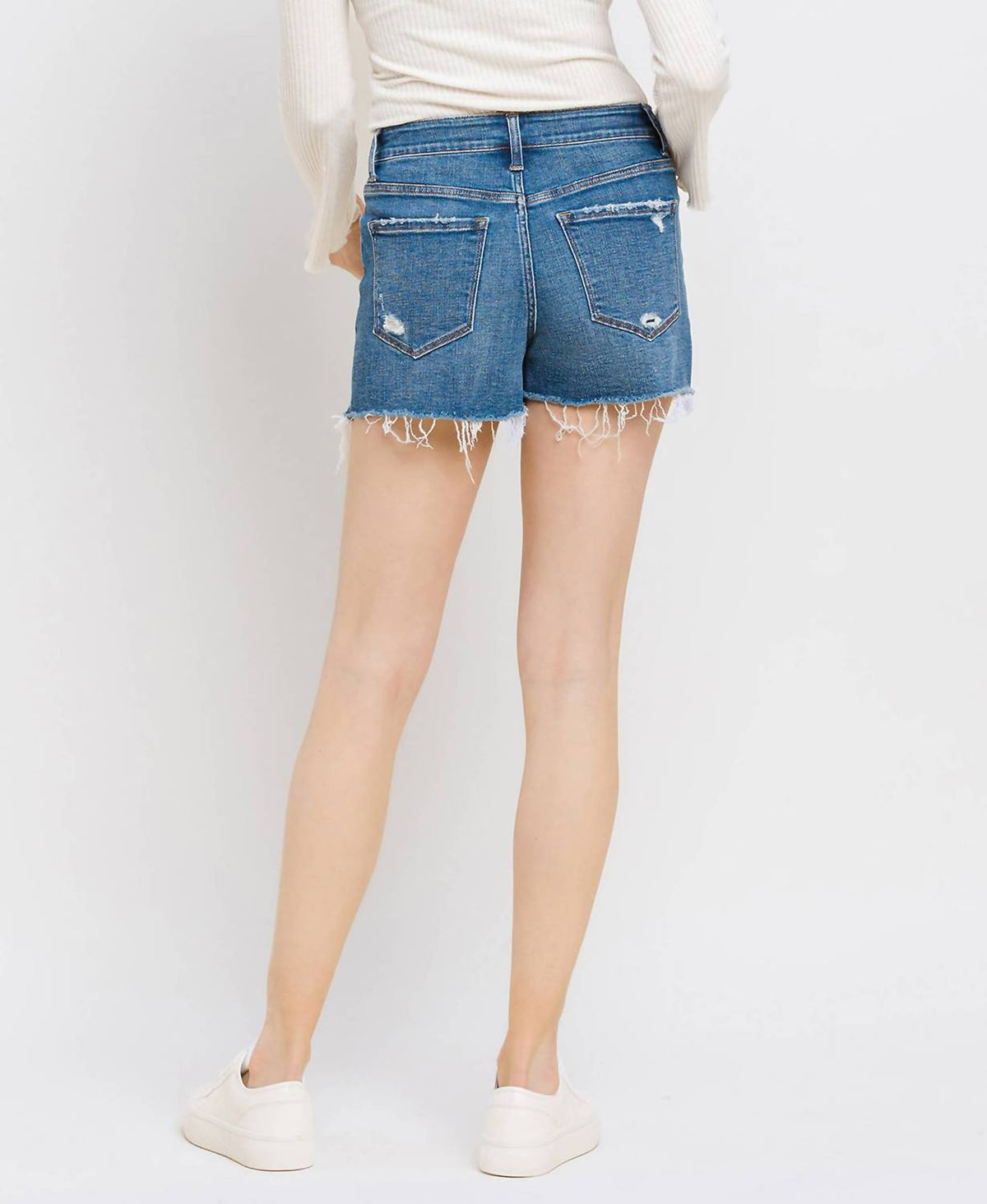 Vervet By Flying Monkey - High Rise Distressed Shorts