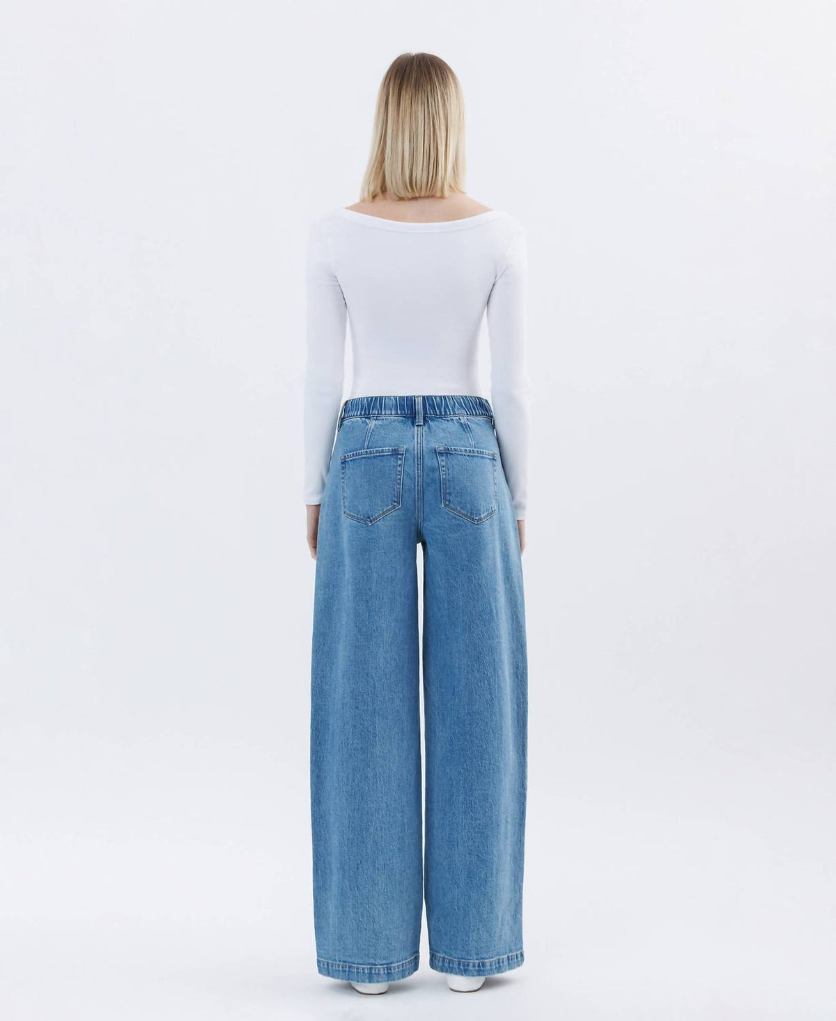 Vervet By Flying Monkey - Unabashed - Super High Rise Pleated Drawstring Wide Leg Jeans