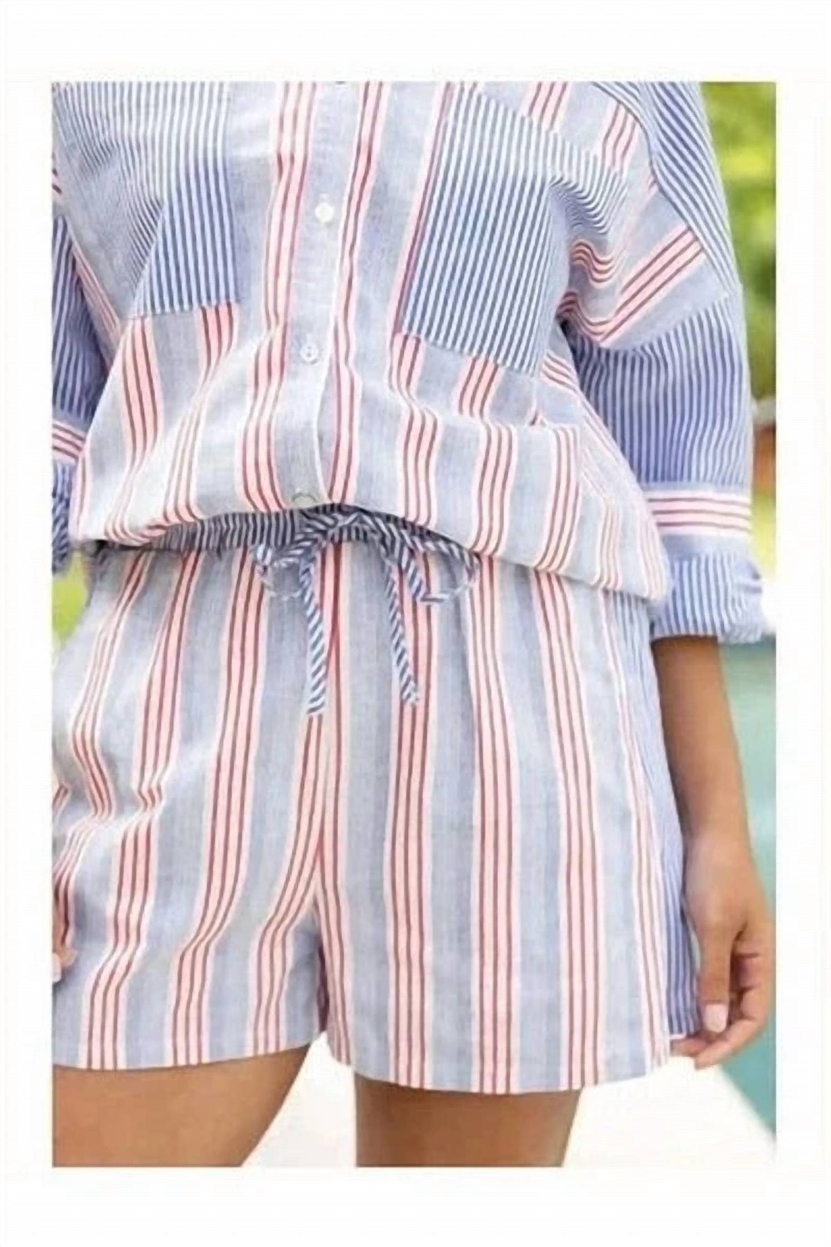 Very J - Boardwalk Striped Top And Short Set