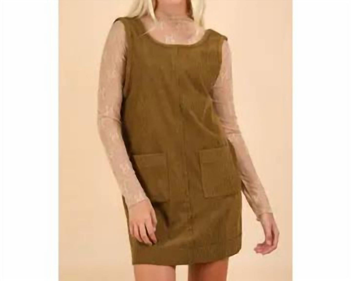 Very J - Corduroy Low Back Mini Dress